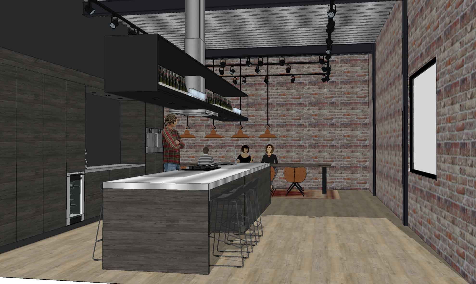 Ontwerp kookstudio en ontmoetingsruimte