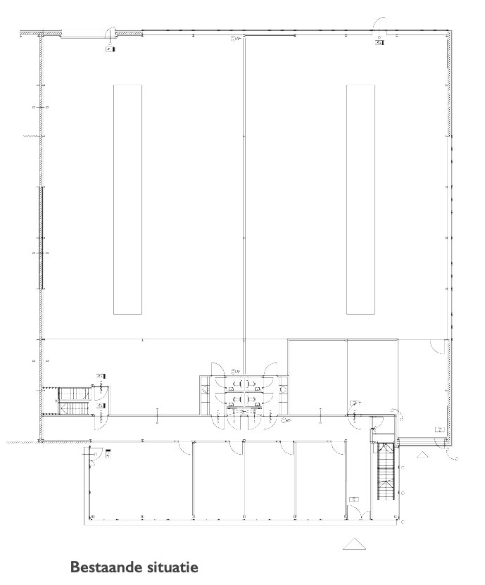 Inrichting fysiotherapiepraktijk Almere plattegrond bestaande situatie