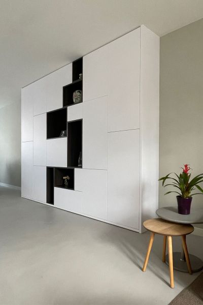 Interieurontwerp woning Leerdam met kasten op maat en maatwerk kast.