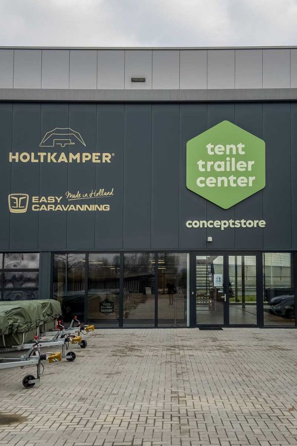 Ontwerp voor showroom Holtkamper vouwwagens door architect Utrecht