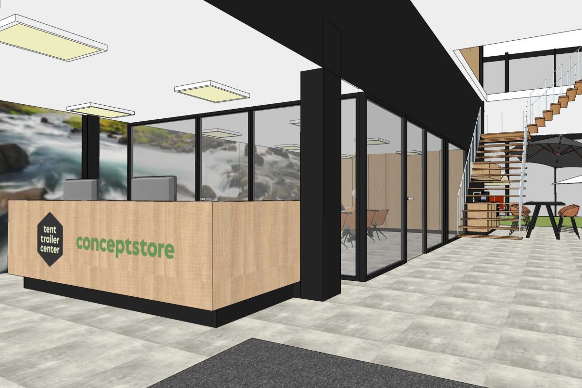 Ontwerp inrichting werkomgeving showroom