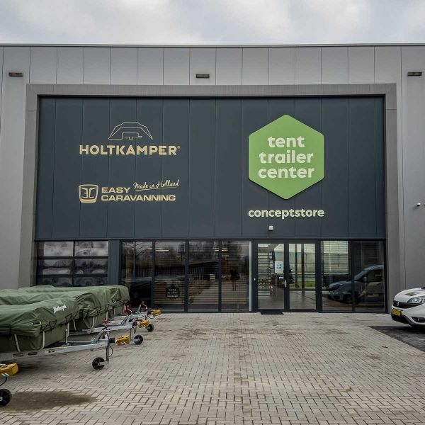Ontwerp voor showroom Holtkamper vouwwagens door architect Utrecht